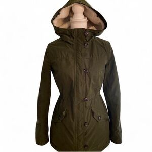 Hollister Olive Hooded Puffer Parka